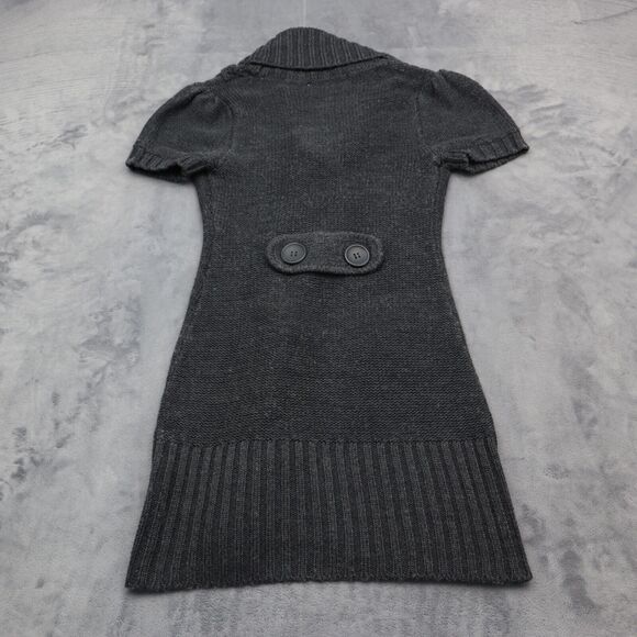 Decree Sweater Womens S Gray Cardigan Short Sleeve Button Cable Knit Acrylic - Picture 7 of 15